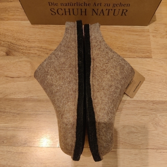 NEW Haflinger wool felt slippers with arch support Flair soft turf 39 beige - Picture 9 of 14